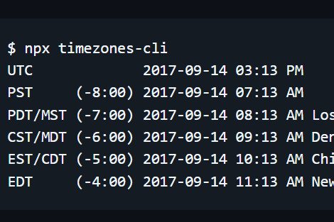 timezones-cli project screenshot